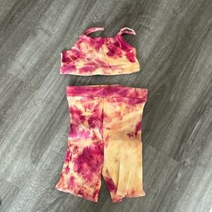 Tie dye biker short set